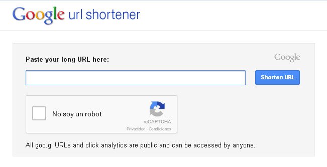 Acortador URL 2 - Google URL Shortener