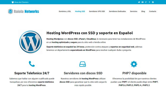 Mejor hosting para wordpress - Opinión Raiola Networks