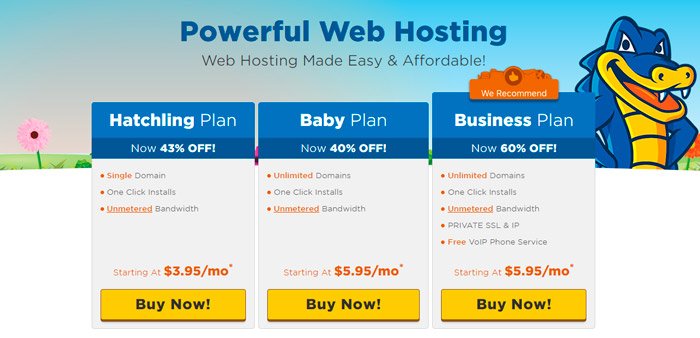 Mejor hosting para wordpress - Precios Hostgator